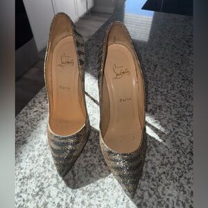 Christian Louboutin Follies Strass Glitter Heels – Size 39